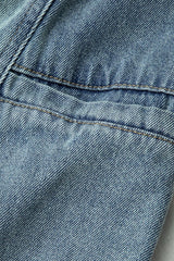 High Waist Side Pocket Straight Leg Jeans