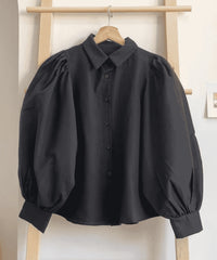 Puff Sleeve Black Shirt