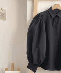 Puff Sleeve Black Shirt