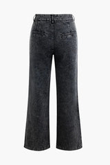 High Waisted Pocket Wide Leg Jeans
