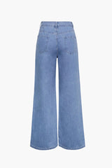 Flap Pocket Straight Leg Cargo Jeans