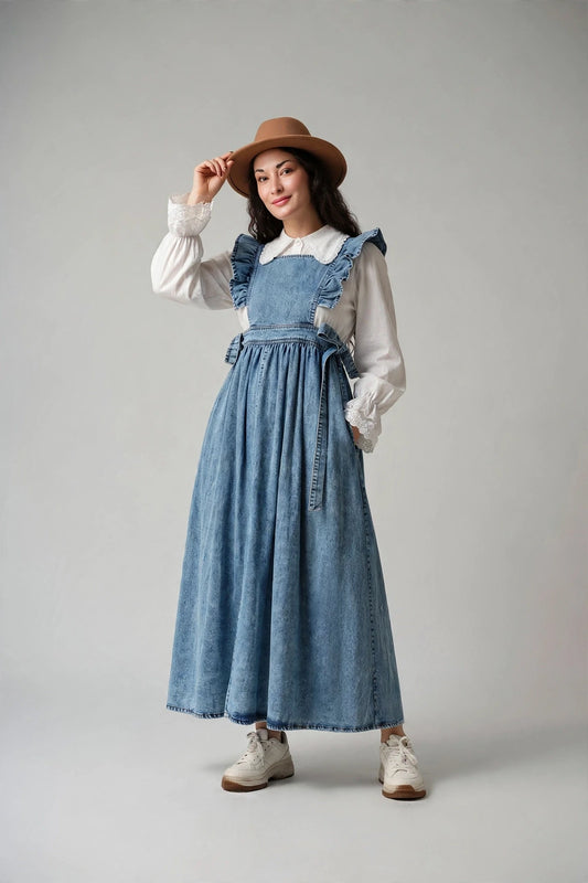 Pinafore Apron Bleach Wash - Shade