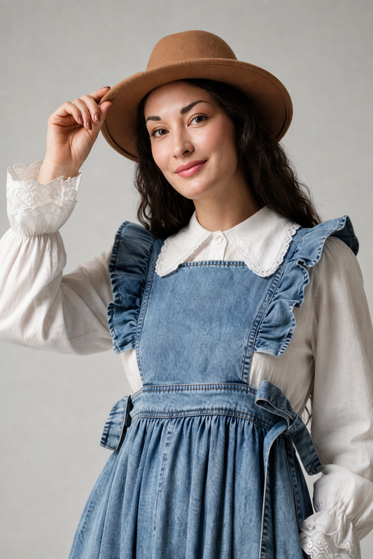 Pinafore Apron Bleach Wash - Shade