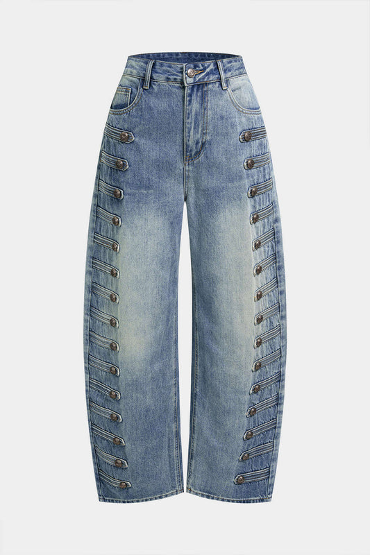 Metallic Decore High waisted Jean